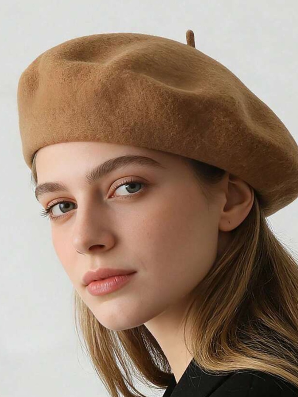 Kangol Wool Beret in Camel Brown